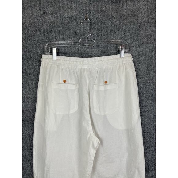 Women's Capri Pants Size Large Embroidered Side Hem 100% Cotton - Picture 7 of 10